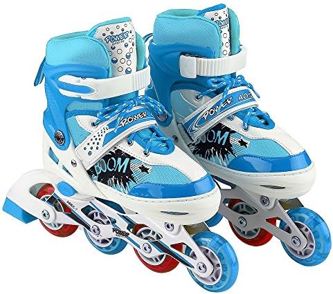 AODI Inline Skates for kids, Adjustable Featuring Illuminating Front Rear Wheels Rollerblades Safe Stable Roller Skates for Boys and Girls - Multiple Sizes and Colors