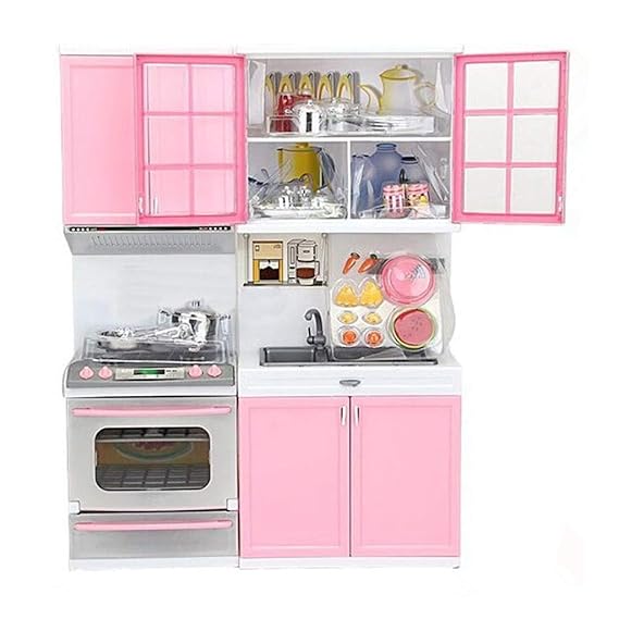 Modern Kids Play Kitchen, Kids Play Kitchen with Toy Accessories Set, Best Chefs