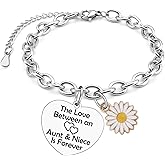 Aunt Gifts from Niece Stainless Bracelet Best Aunt Ever Gifts Auntie Gift Ideas Mothers Day Birthday Christmas Graduation Wedding Valentines Present for Women from Niece Auntie Silver Chain Bracelet