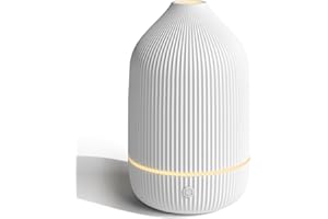 SALUBRITO Essential Oil Diffuser, 100ml Aromatherapy Diffuser, Mini Ultrasonic Diffuser for Essential Oil, Home, Office, Cool Mist Humidifier with 7 Led Light, Auto Shut-Off, White