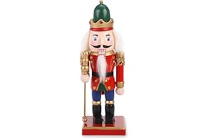 AMOR PRESENT Christmas Wooden Nutcracker, 7.8 Inch Nutcracker Figure Nutcracker Soldier Decoration for Table Countertop Fireplace Windowsill