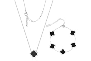 WSupikio Delicacy Clover Bracelets Necklace Set:Clover Necklaces Clover Bracelet Women Link Bracelets Cute Gold Jewelry