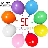 HYKJNBW Rainbow Balloons 50 Pack 12in Multicolored Latex Birthday Party Decor view 2