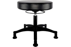 TAKE UR SEAT 17" Table Height Adjustable Round Seat Stool Heavy Duty Ship and Built Within 24 Hours, Spa, Medical, Lab, Cleanroom, Black (Glide)