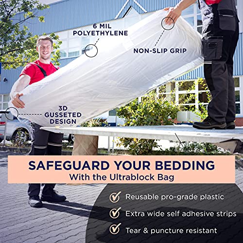 Ultrablock Mattress Bags for Moving or Storage 6 Mil Plastic Cover