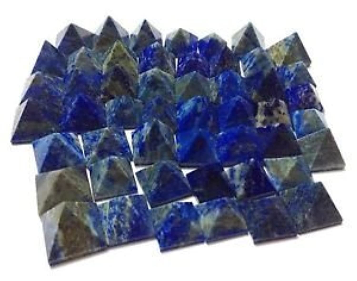 crystalmiracle Lot Of 9 Lapis Lazuli Loose Pyramids Crystal Healing Wellness Reiki Feng Shui Bagua Meditation Chakra Positive Energy Gemstone Home office Gift