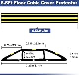 KOLAKO Floor Cord Cover 2m Rubber Wire Protector 3 Channels Outdoor Indoor view 2
