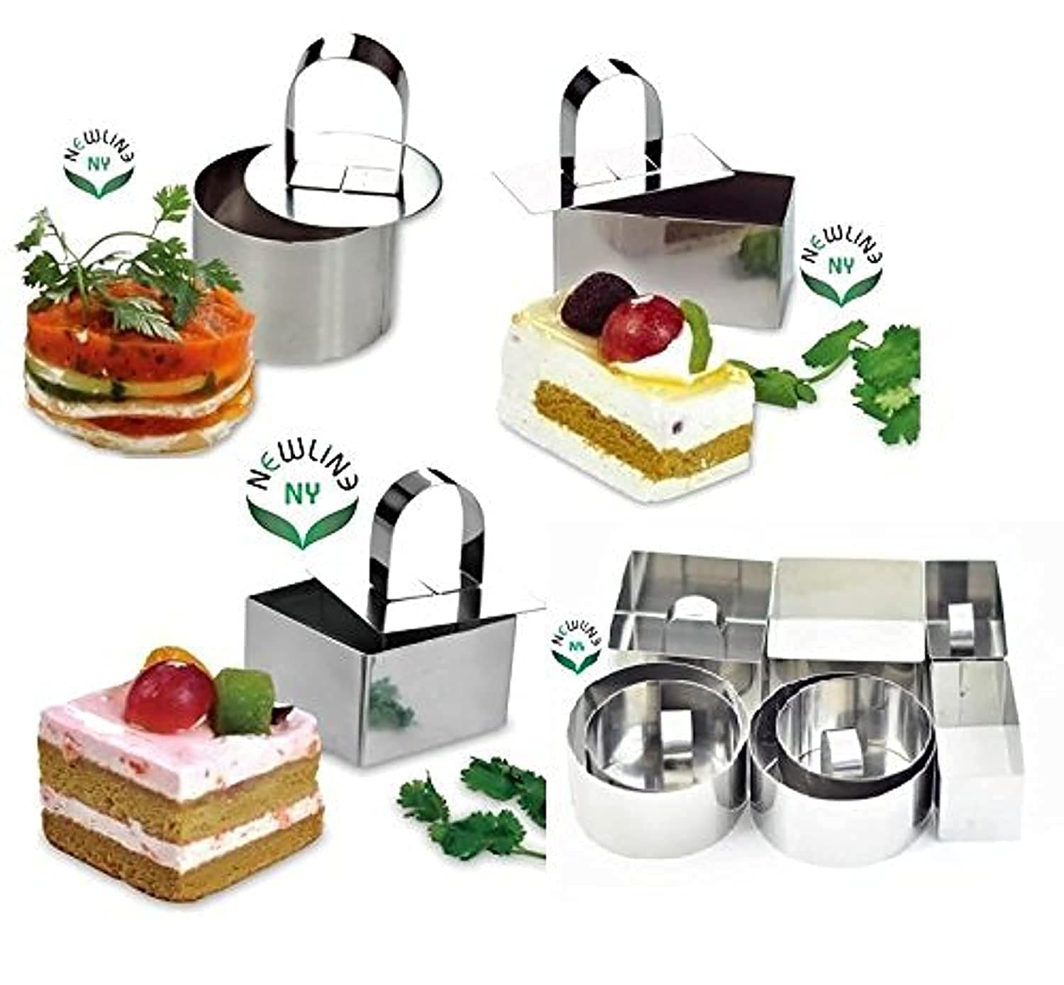 NewlineNY Stainless Steel Dessert Rings (12 Pcs) Molding, Layering, Appetizers Molds, Cake Cutter
