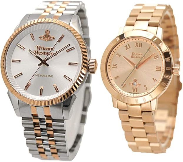 Amazon ヴィヴィアンウエストウッド Vivienne Westwood 腕時計 ペアウォッチ 2本セット メンズ 41mm レディース 34mm シルバー ローズゴールド文字盤 ステンレスベルト Vv242slsr Vv152rsrs 並行輸入品 メンズ腕時計 腕時計 通販