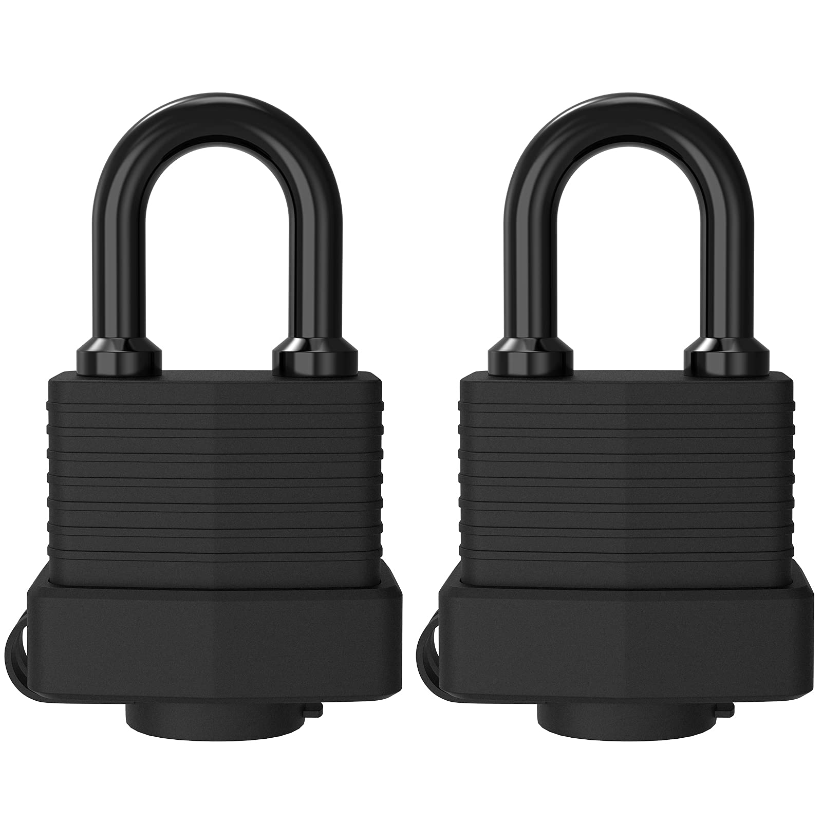 Padlock with Key, [2 Pack] [4 Keys] Diyife Key Padlock Weatherproof Outdoor, Waterproof Lock 40mm Heavy Duty Padlocks Anticut, Laminated Steel for School Gym Locker, Garage, Fence, Shed, Yard