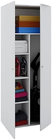 VCM Staubsauger Besenschrank Mehrzweckschrank Putzschrank Vandol | Auswahlmöglichkeiten: +Schublade / +Aufsatz Höhe 178 cm: W