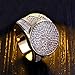 JINAO 18K Gold Plated Iced Out Simulated Diamond Micropave CZ Mens Hip Hop Bling Ring