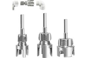 3-Piece Plastic Pipe Threading Die Set - Manual PVC Pipe Threader Kit with 1/2", 3/4", 1" Internal & External Thread Cutters,