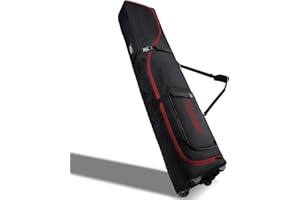 TurnWay Padded Ski Bag with Wheels for Air Travel, Double Rolling Snowboard Bag Heavy Duty Waterproof for Storage & Transportation of Snowboard/Ski Gear