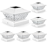 ENSLI Solar Post Cap Lights 6 Pack, 2 Mode Bright