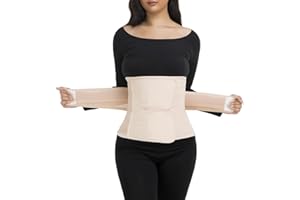ChongErfei Postpartum Belly Band & Abdominal Binder Post Surgery Compression Wrap Recovery Support Belt (L, Beige)
