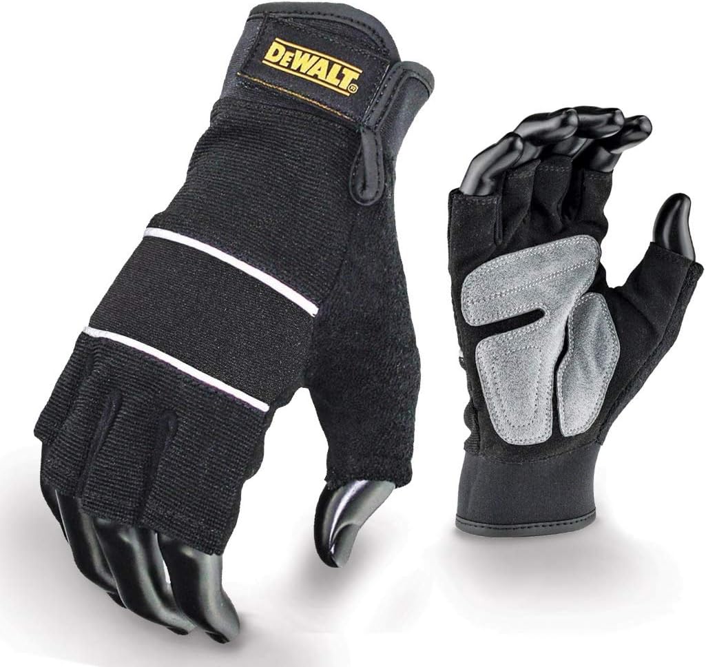 dewalt fingerless work gloves