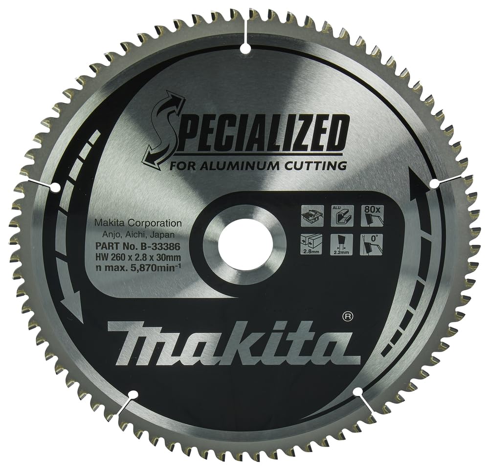 Makita B-33386 Specialized Aluminium Cutting Saw Blade 260x30x80T