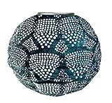 Allsop Home & Garden Soji Stella Ink Wave Globe LED Outdoor Solar Lantern, Handmade with Weather-Resistant Tyvek Fabric, Auto on/Off, Color (Ink Wave)