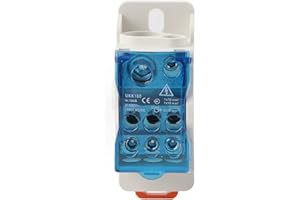 UKK-160A DIN Rail Distribution Box - Universal Terminal Block Enclosure with Transparent Cover, 160A Current, for Electric Ca