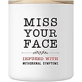 Gifts for Her Him Boyfriend Girlfriend, 10OZ Valentine's Day Anniversary Long Distance Birthday Best Friend Bestie Gifts for Women, Romantic Miss Your Face for Couples Wife Husband Candle
