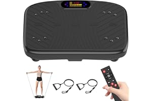 GDCOO Vibration Plate Exercise Machine, Vibrating Plate Platform for Lymphatic Drainage with 200 Adjustable Speeds, Power Vibration Plate for Weight Loss & Fitness, Supports Max Weight 450 Lbs