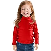 Witwot Toddler Girl Mock Turtleneck Shirts Cotton Baby Girls Long Sleeve Thermal T-Shirt Soft Basic Pullover Top Size 18M-5T
