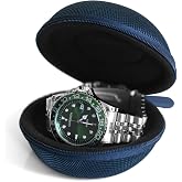 Besforu Watch Travel Case for Men and Women Portable Single Watch Storage box and Organizer for Wristwatches and Smart Watches (Blue（1 slot）)
