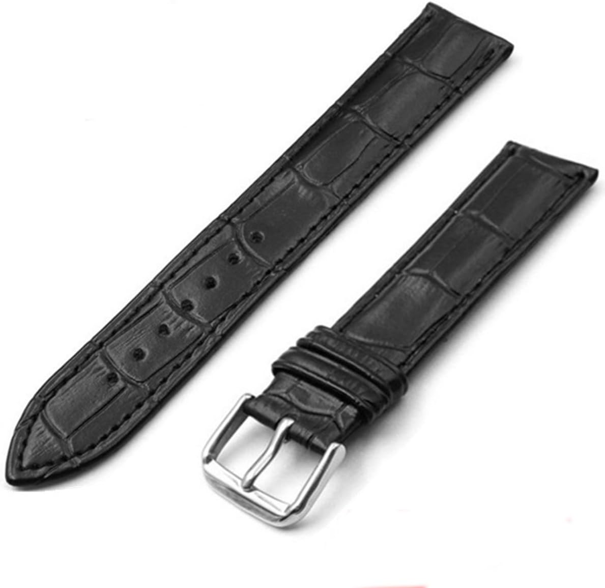 Poliking Unisex Waterproof Calfskin Genuine Leather Watch Strap Band with Stainless Pin Buckle