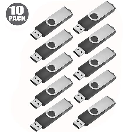 TEWENE 10 Stück 512MB USB Stick Speicherstick Memory Stick (Schwarz)