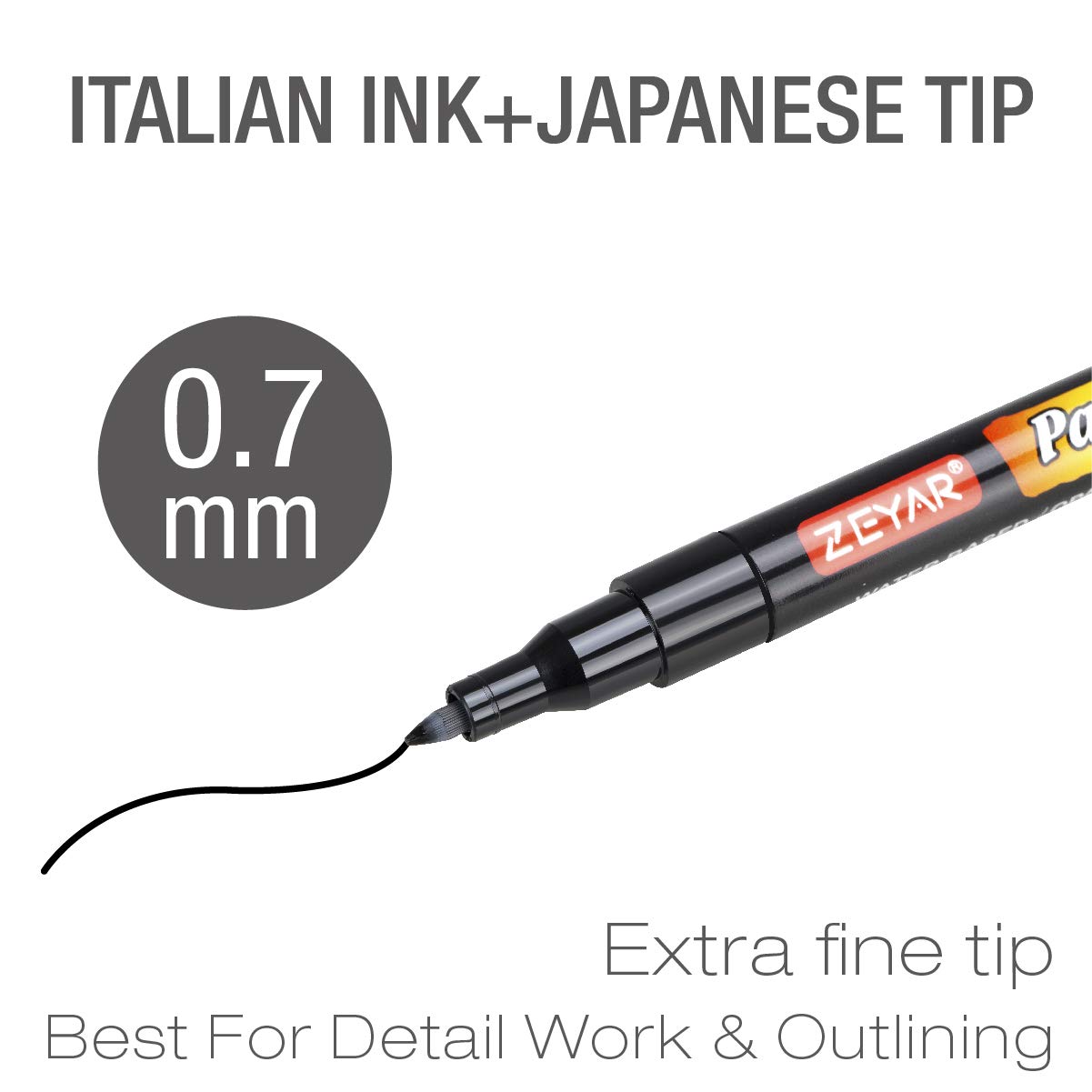 ZEYAR Premium Acrylic Paint Pen, Water Based, Extra Fine Point, 18 Colors, Odorless, Acid Free and Safe, Opaque Ink, Environmental Friendly, AP Certified