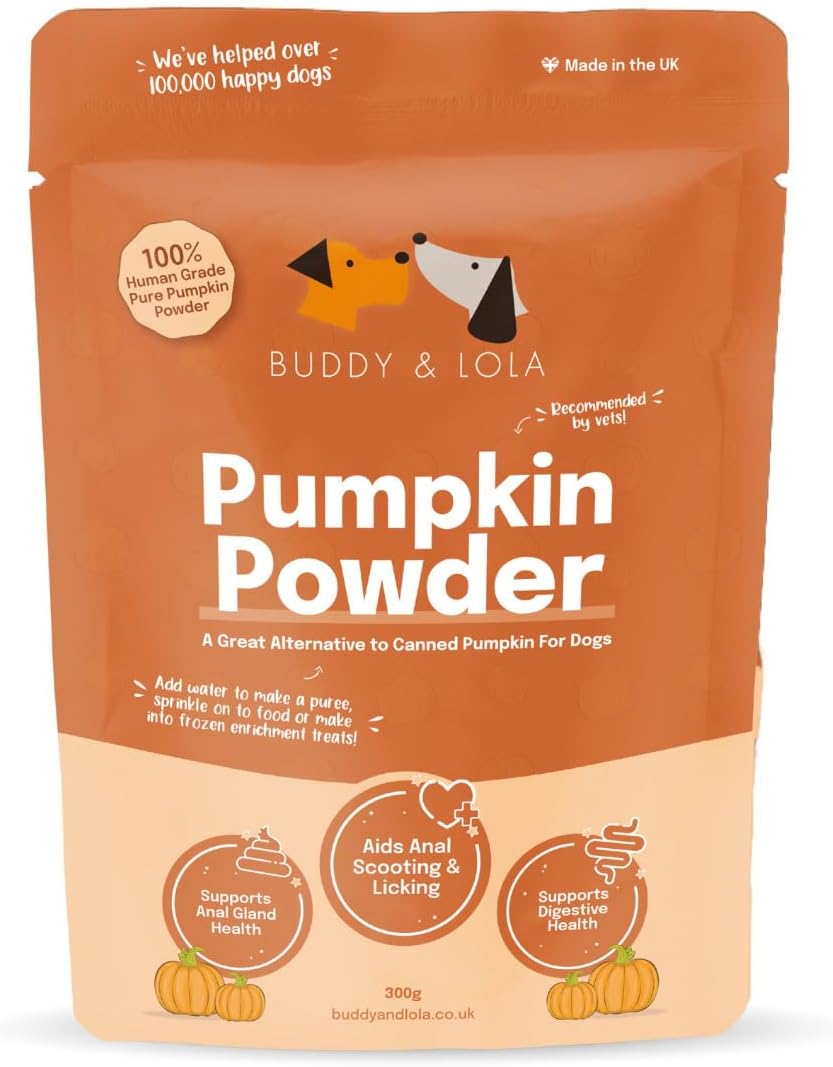 Buddy & Lola 100% Natural Pumpkin Powder for Dogs High Fibre Supplement