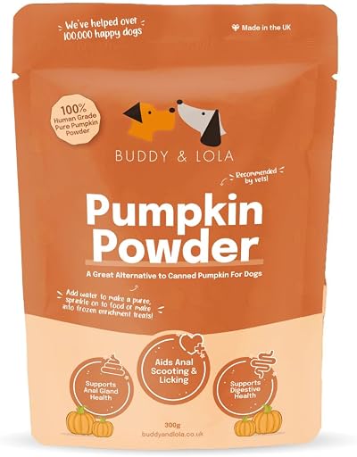 Buddy & Lola 100% Natural Pumpkin Powder for Dogs High Fibre Supplement