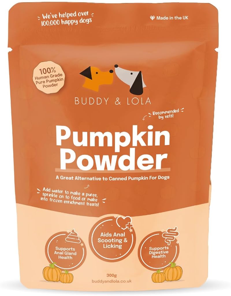 Buddy & Lola 100% Natural Pumpkin Powder for Dogs High Fibre Supplement