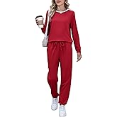 Marvmys Women Long Sleeve Tracksuits Fashion 2 Piece Lounge Set Travel Outfits Jogger Set
