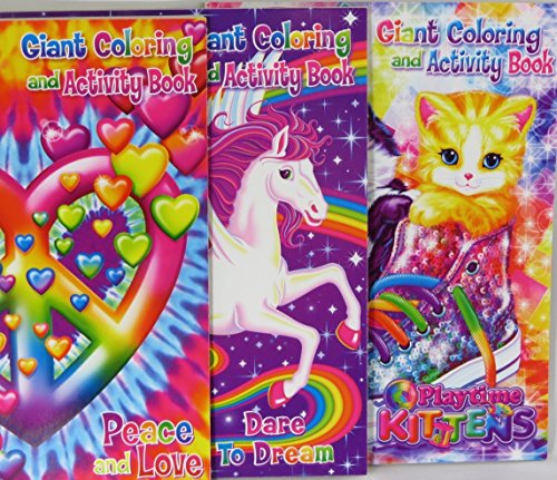 Lisa Frank coloring book, activity book, and water coloring book set
