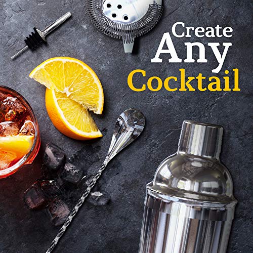 Highball & Chaser Barkeeper-Kit mit Espresso-Bambusständer. Wunderschönes Cobbler Cocktail-Shaker-Bar-Set mit Bar… – Bild 7