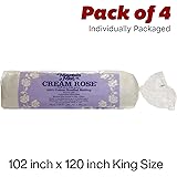 Mountain Mist Cream Rose 100 Percent Needle Punch (No Scrim) Cotton Batting King Size 102 in. x 120 in. 4-Batts