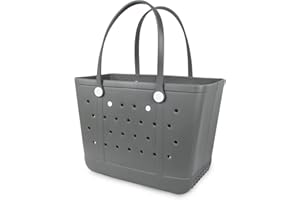 Addoklm Lightweight Rubber Beach Bag X Large Tote Bag for Waterproof, Durable Open Handbag for Boat Pool Sports Gym