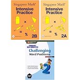 Singapore Math 3 Books Set for Grade 2, Intensive Practice 2A &amp; 2B and Challenging Word Problems, Paperback Workbooks (Primary Mathematics Us Edition)