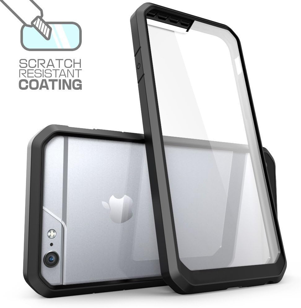 iPhone 6S Plus Case , Crosstree Also Fit Apple iPhone 6 Plus Case [Unicorn Beetle] Clear Hybrid Protective Bumper Case (Solid Black)