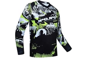 YOUALSO Mountain Bike Jersey for Men, Long Sleeve Dirt Bicycle Shirt for Motorcycle Motocross BMX Moto Mx ATV Riding Off Road