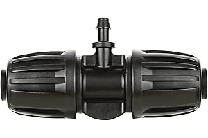 La Farah Irrigation Fittings for 1/2 inch Tubing (1/2" ID x 0.65" OD) to 1/4 inch Irrigation Tubing, Anti-Drop Locked Barbed Reducing Tee for Drip Hose - Pack of 10