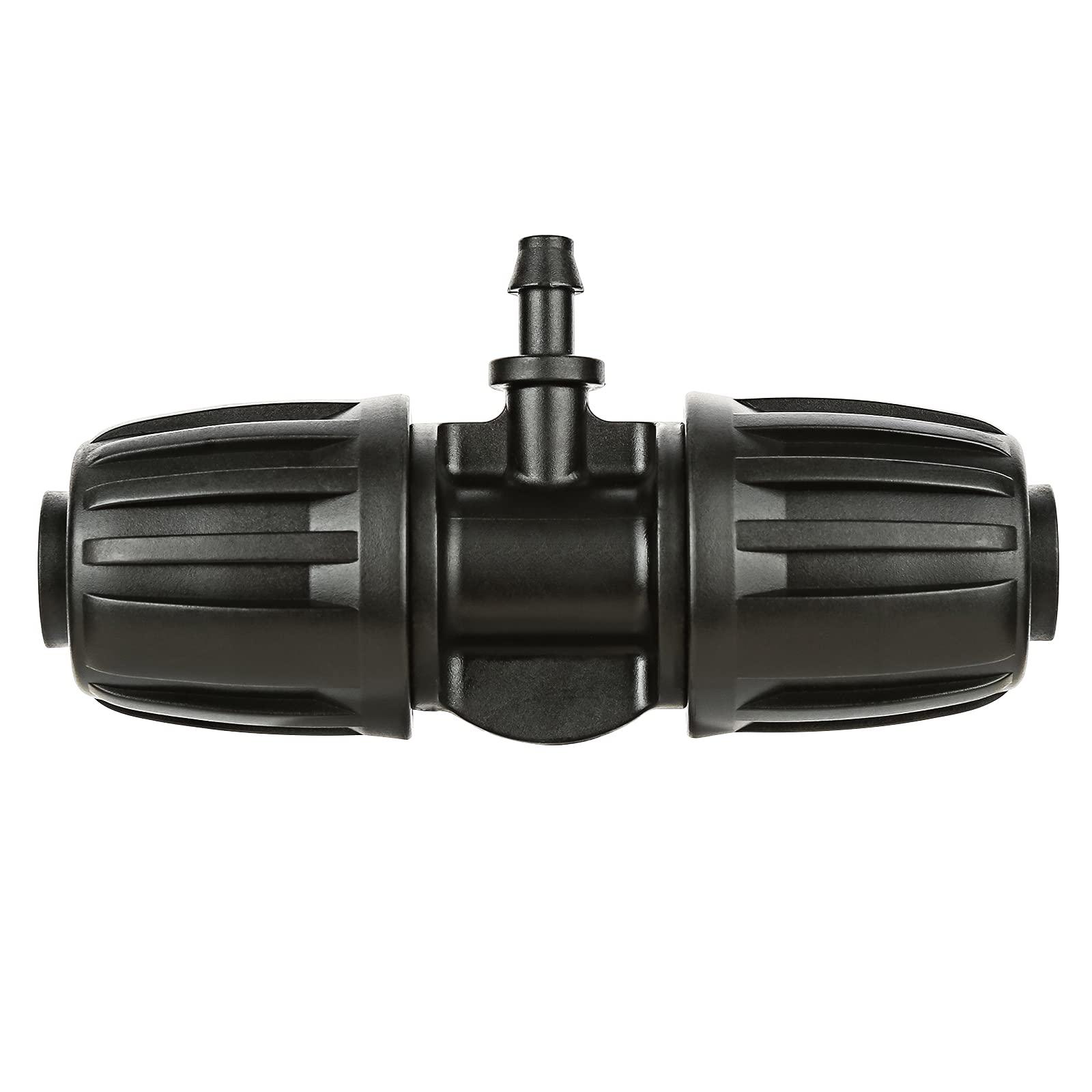 La Farah Irrigation Fittings for 1/2 inch Tubing (1/2" ID x 0.65" OD) to 1/4 inch Irrigation Tubing, Anti-Drop Locked Barbed Reducing Tee for Drip Hose - Pack of 10