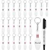 Loetere Acrylic Bowling Pin Keychains Bowling Party Favors Carnival Reward Gifts Party Bag Gift Fillers Sports Souvenir with Marker for DIY Writing