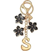 Snycler Bubble Initial Keychain Graceful Flower for bags car remote–A-Z Letter Charms for Women