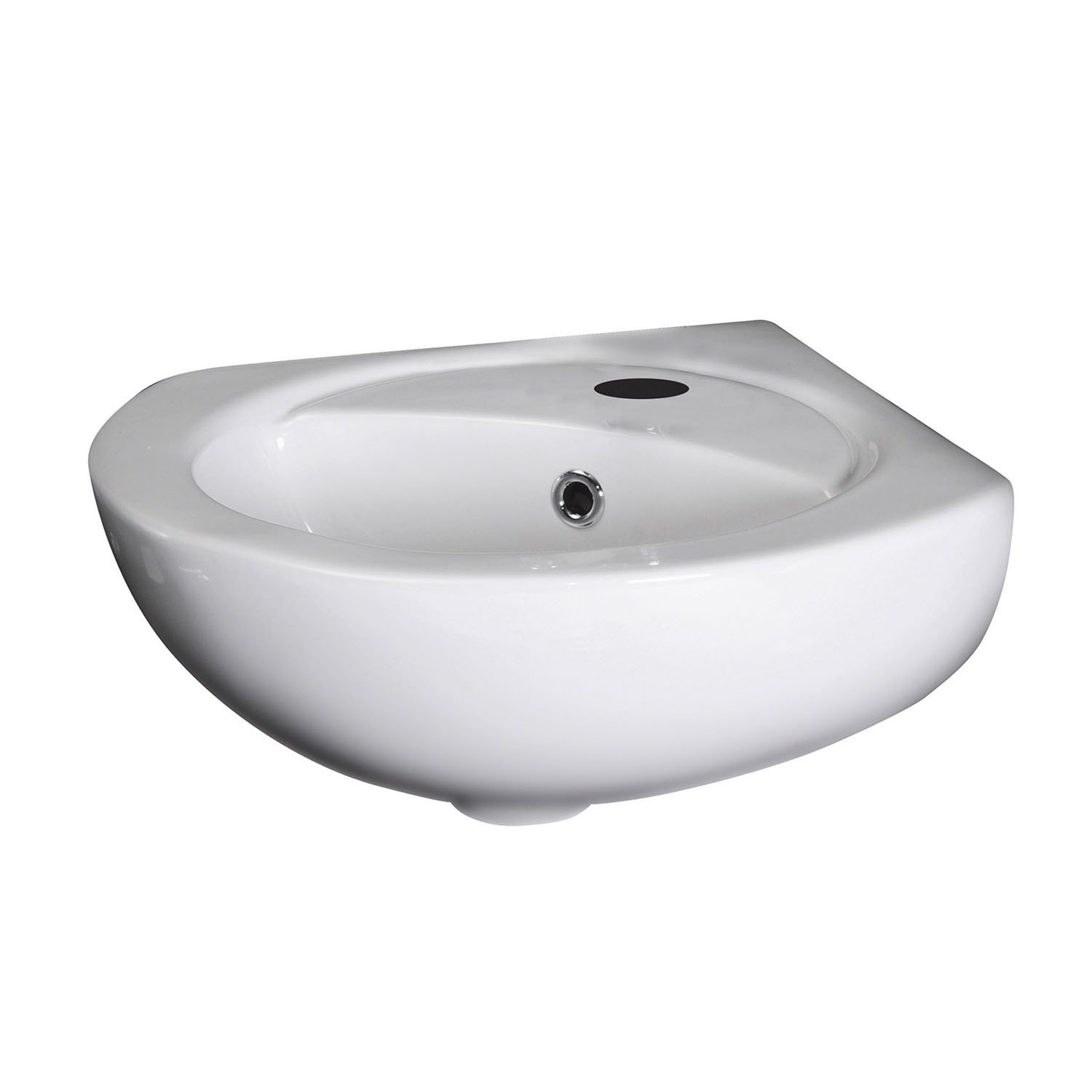 nuie NCU862 Melbourne | Modern Bathroom Wall Hung Corner 1 Tap Hole Basin, 165mm x 450mm, White