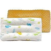 RESTIRY 1Pc Toddler Pillow with Soft Minky Dot Fabric,19X11inches Machine Washable,100% Cotton Kids Pillows for Sleeping,Breathable and Skin-Friendly,Kids Sleeping Pillow for 2-6 Year Old (Orange)