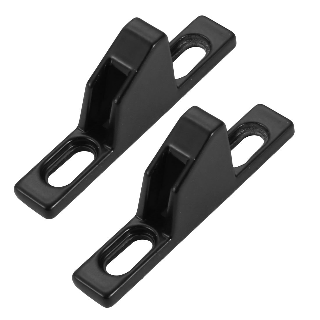 Sourcingmap 55mmx9mmx19mm Zinc Alloy Sliding Door Window Lock Keeper Black 2pcs