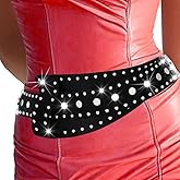 BODIY Rivets Wide Belts Black Punk Fashion Leather Belt Chunky Wide Waist Belt for Dresses Leather Accessories for Women